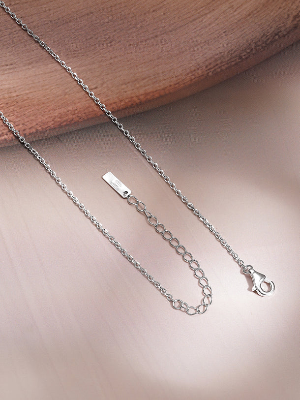 925 Fine Silver Pear Cut Solitaire Cubic Zirconia Pendant Necklace