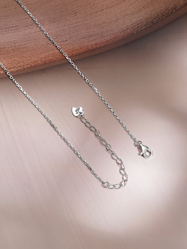 925 Fine Silver Crescent Moon & Star Cubic Zirconia Pendant Necklace