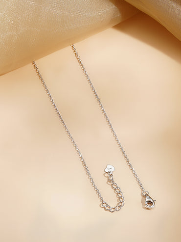 925 Fine Silver Rhodium Plated Multi Charm Necklace
