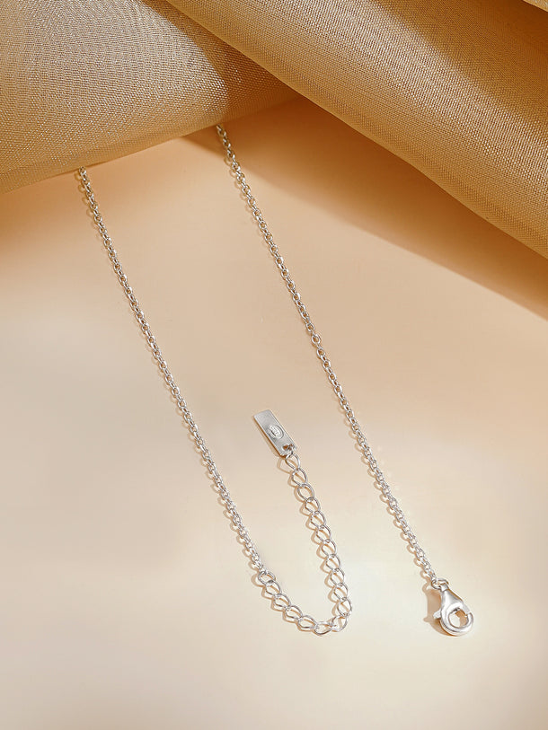 925 Fine Silver Rhodium Plated Multi Charm Necklace