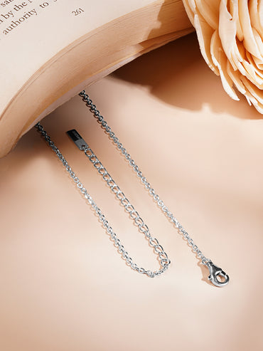 925 Fine Silver Rhodium Plated Multi Charm Necklace