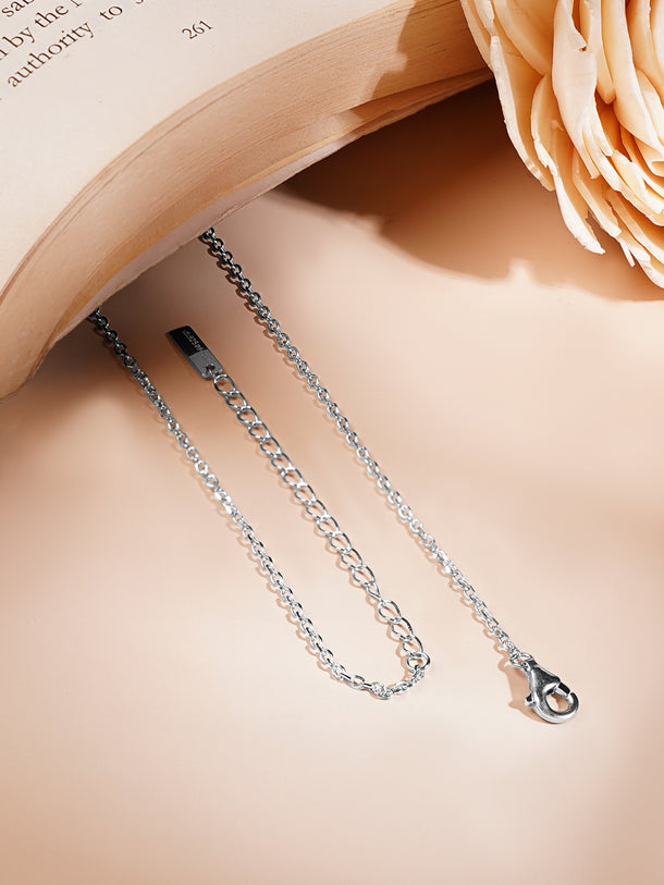 925 Fine Silver Rhodium Plated Multi Charm Necklace