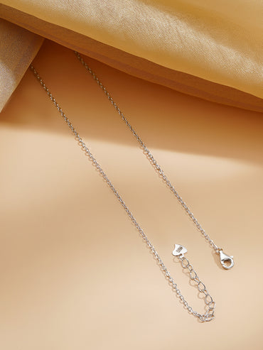 925 Fine Silver Rhodium Plated Necklace With Star Charms