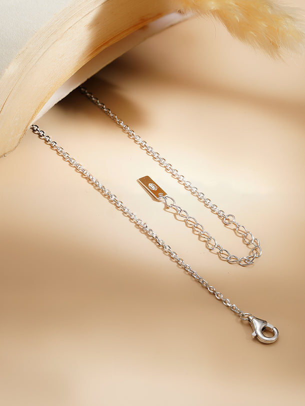 925 Fine Silver Rhodium Plated Cubic Drop Necklace