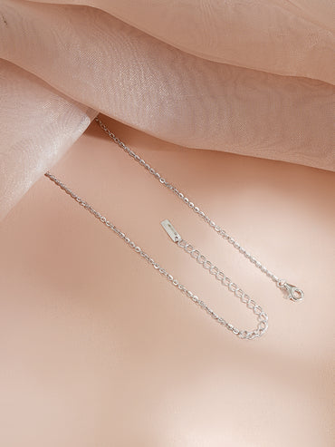 925 Fine Silver Rhodium Plated American Diamon Zirconia Necklace