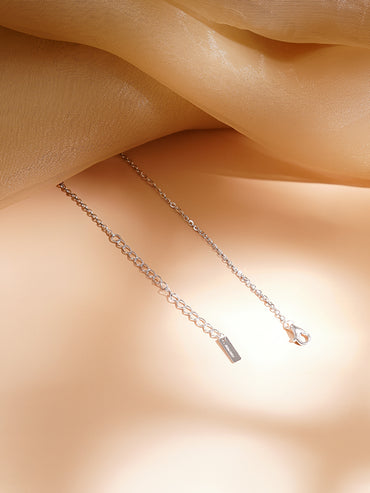 925 Fine Silver Rhodium Plated American Diamon Zirconia Necklace