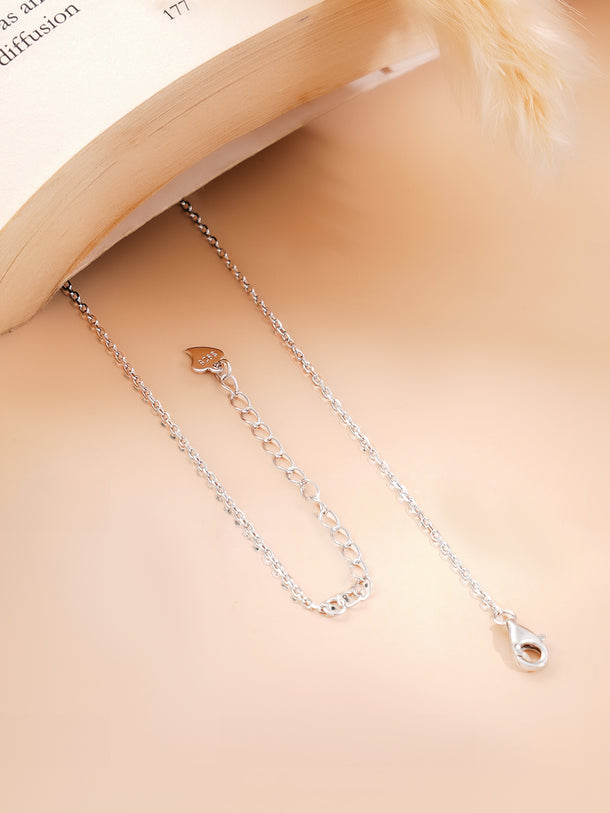 925 Fine Silver Rhodium Plated American Diamon Zirconia Butterfly Necklace