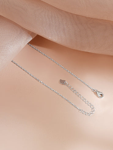 925 Fine Silver Rhodium Plated Cubic Drop Emerald Necklace