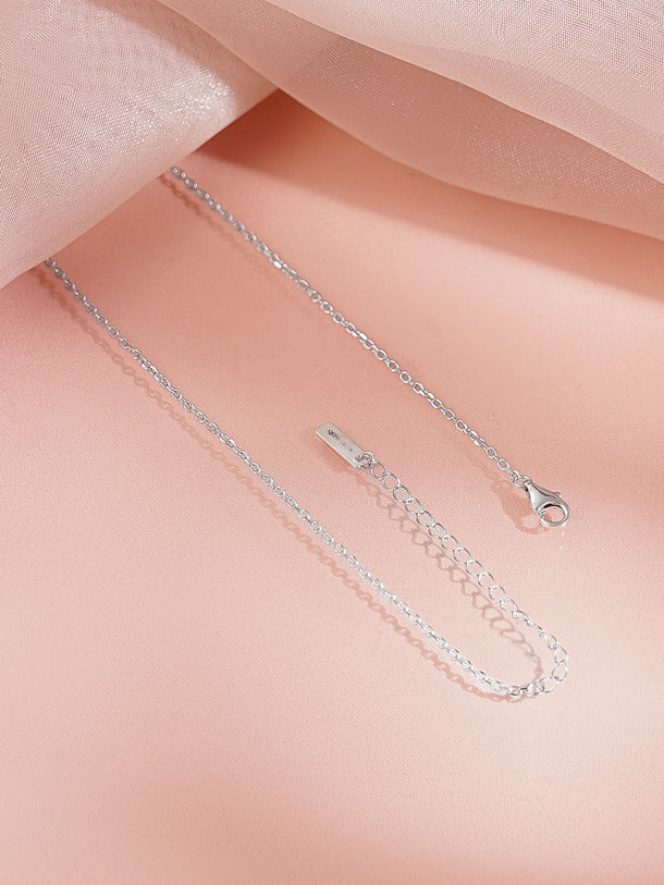 925 Fine Silver Rhodium Plated American Diamon Zirconia Cubic Necklace