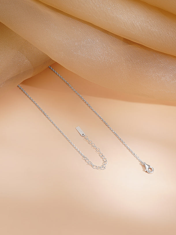 925 Fine Silver Rhodium Plated American Diamon Zirconia Necklace