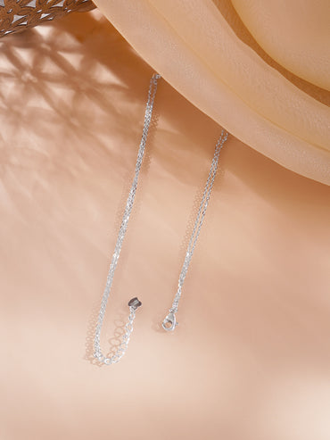 925 Fine Silver Rhodium Plated American Diamon Zirconia Tear Drop Layered Necklace