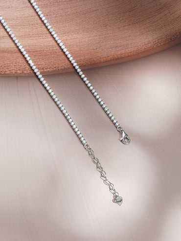 925 Fine Silver Rhodium Plated Teardrop Necklace Set