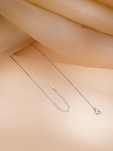 925 Fine Silver Rhodium Plated Necklace Set With Round Charms