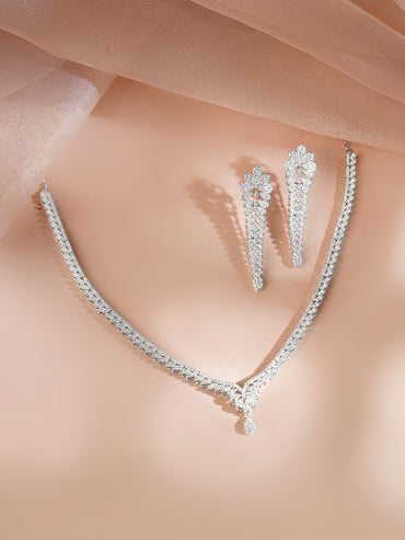 925 Fine Silver Rhodium Plated Necklace Set