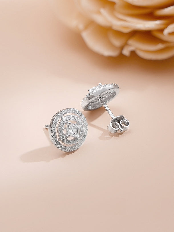 925 Fine Silver Rhodium Plated Necklace Set With Round Charms