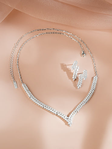 925 Fine Silver Rhodium Plated Necklace Set