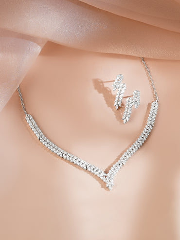925 Fine Silver Rhodium Plated Necklace Set