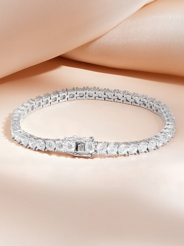 925 Fine Silver Rhodium Plated Snake Design Bracelet