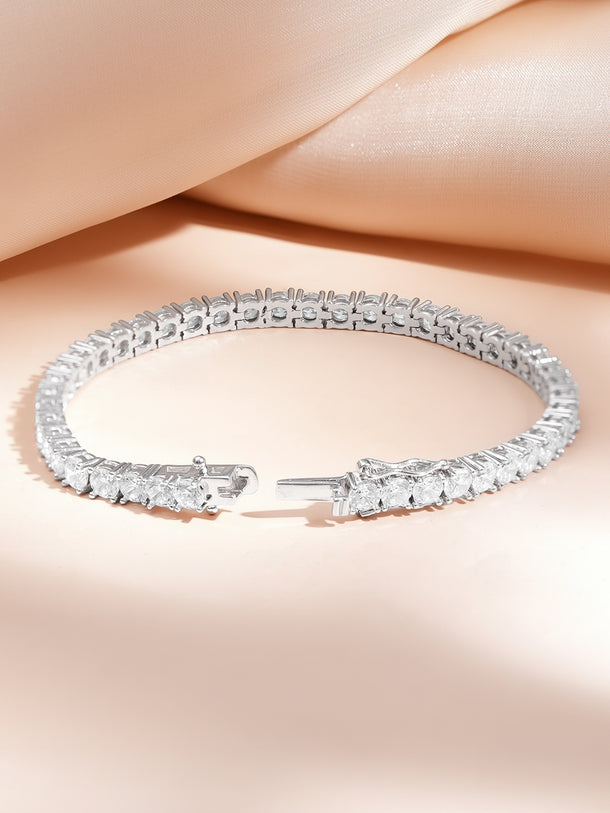 925 Fine Silver Rhodium Plated Snake Design Bracelet
