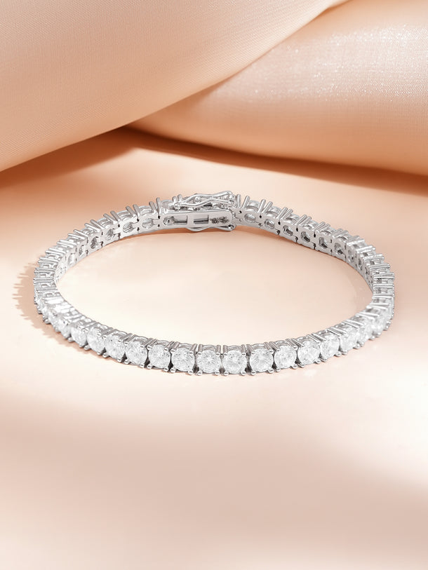 925 Fine Silver Rhodium Plated Snake Design Bracelet