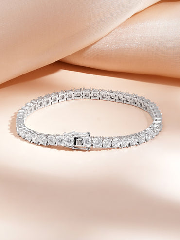 925 Fine Silver Rhodium Plated Snake Design Bracelet