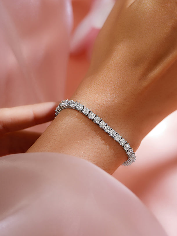 925 Fine Silver Rhodium Plated Snake Design Bracelet