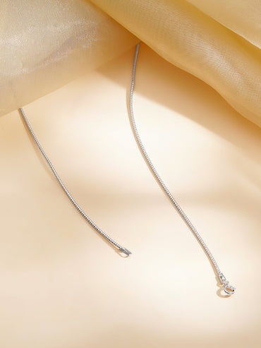 925 Fine Silver Rhodium Plated Sleek Necklace