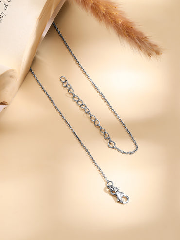 925 Fine Silver Rhodium Plated  Round Floral Necklace