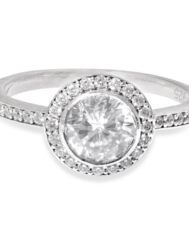 American Diamond Zirconia Openable Statement White Ring