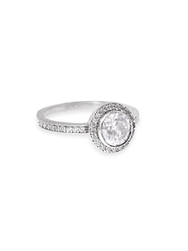 American Diamond Zirconia Openable Statement White Ring