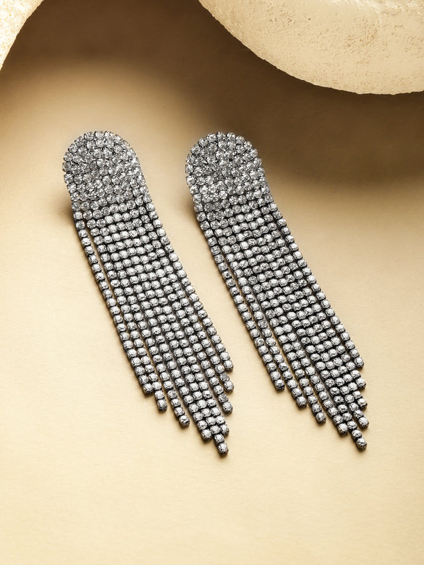 Shimmering Crystal Cascading Dangler Earrings