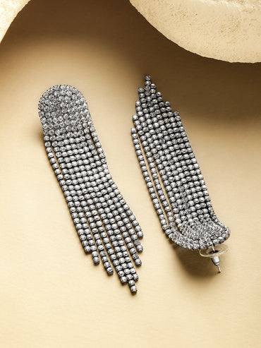 Shimmering Crystal Cascading Dangler Earrings