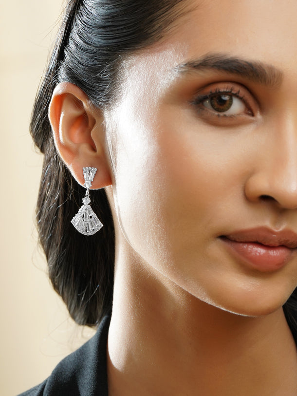 Crystal Studded Drop Earrings