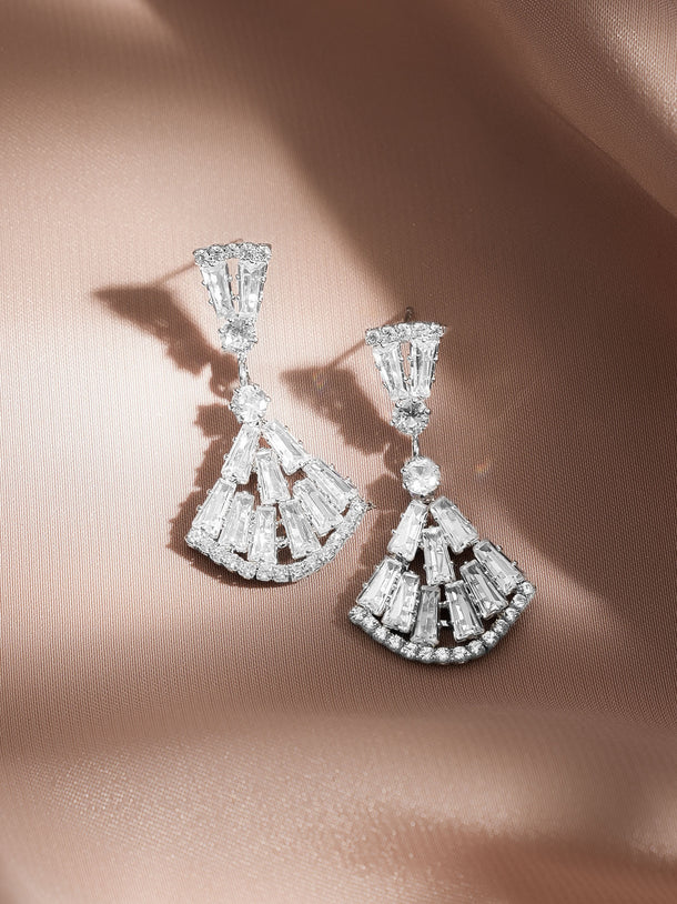 Crystal Studded Drop Earrings