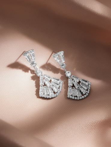 Crystal Studded Drop Earrings