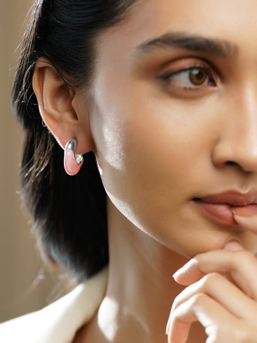 Pink Half-Hoop Earrings