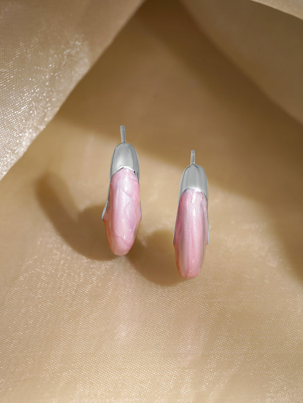 Pink Half-Hoop Earrings