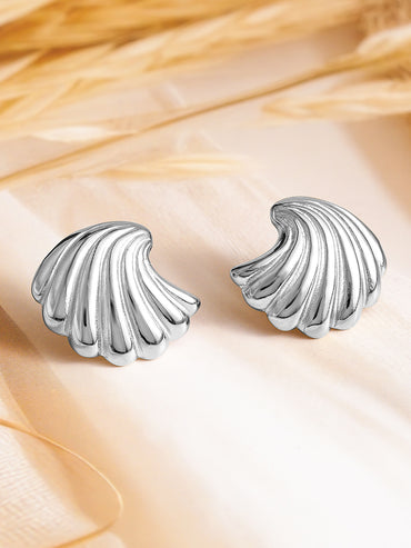 Silver Seashell Muse Stud Earrings