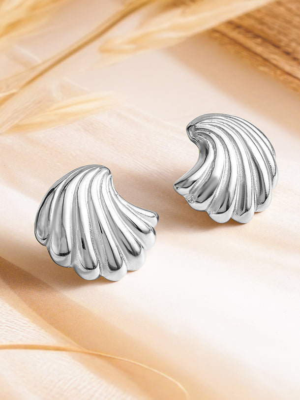 Silver Seashell Muse Stud Earrings