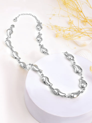 Sculpted Teardrops Necklace Chain
