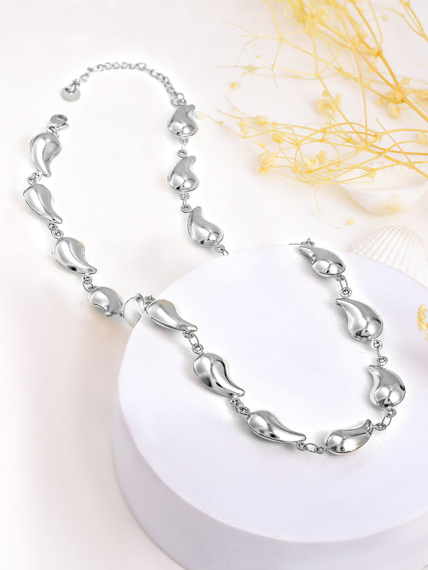 Sculpted Teardrops Necklace Chain