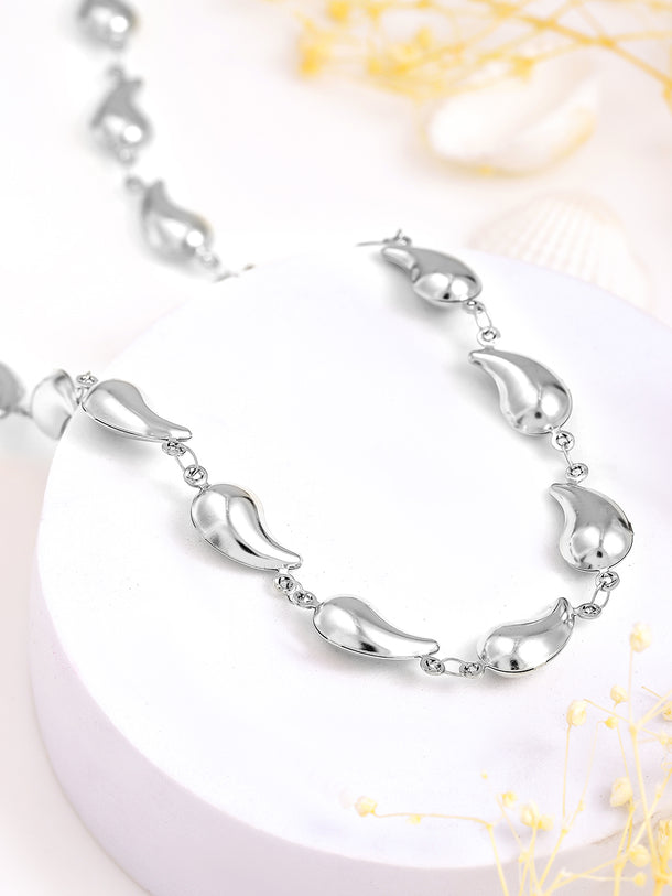 Sculpted Teardrops Necklace Chain