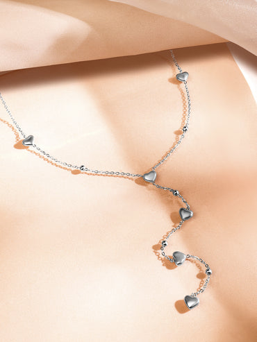 Trendy Y Chain with Heart Charms