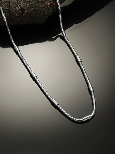 Sleek Oxidized Tube-Link Necklace