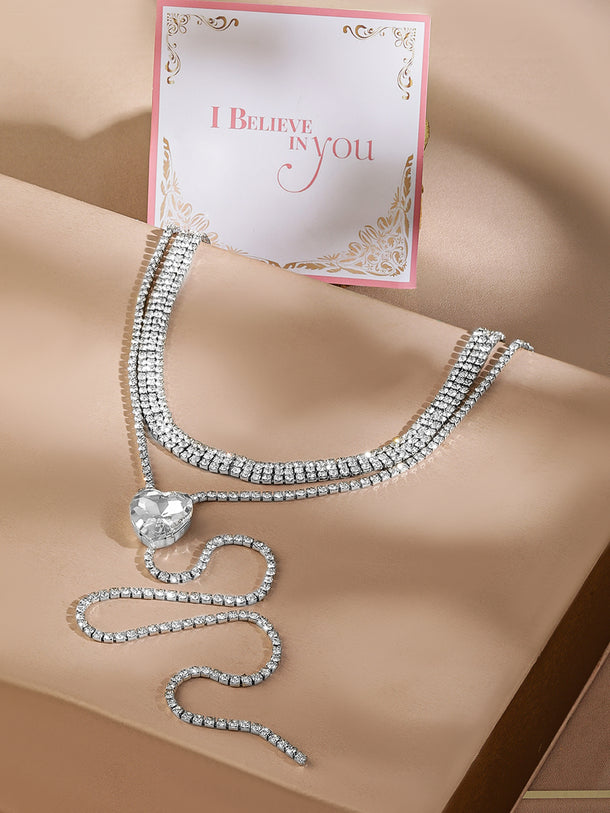 Luxurious AD Studded Fusion Necklace Chain