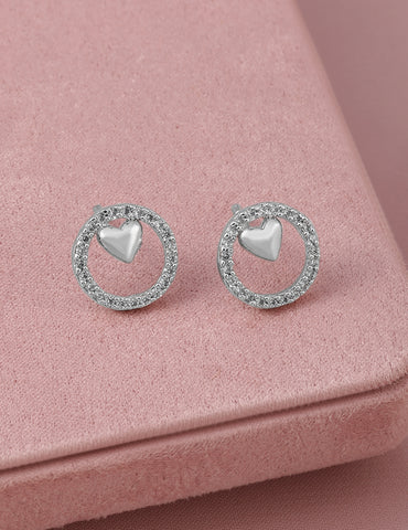 Heart Motif American Diamond Zirconia Necklace Set