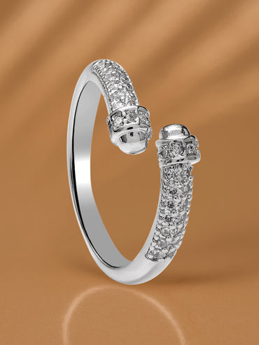 Open Hoop American Diamond Zirconia Ring