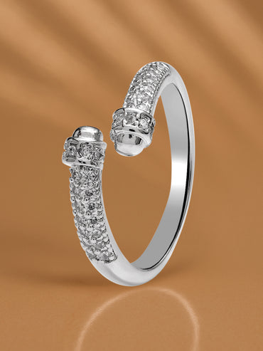 Open Hoop American Diamond Zirconia Ring