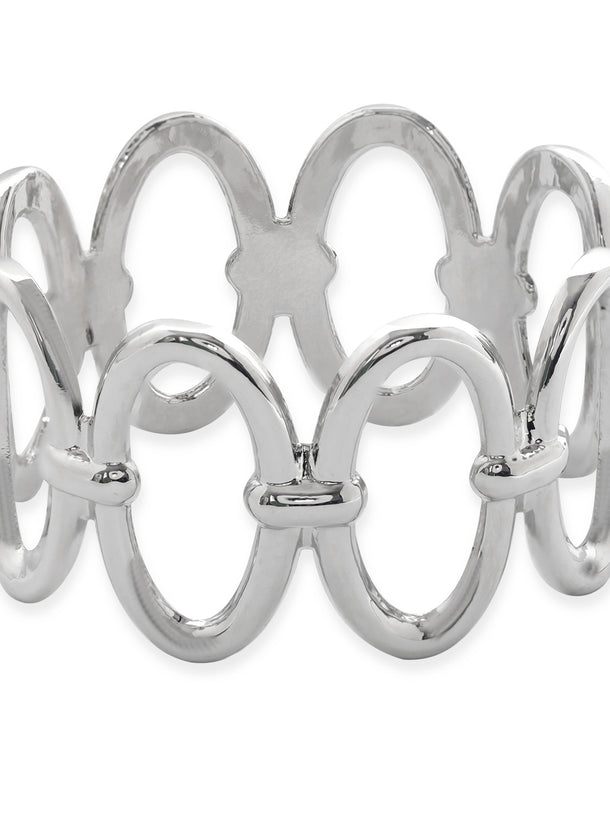 Silver Toned Geometric Bracelet