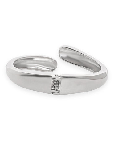 Rubans Rhodium-Plated Silver-Toned Bangle-Style Bracelet